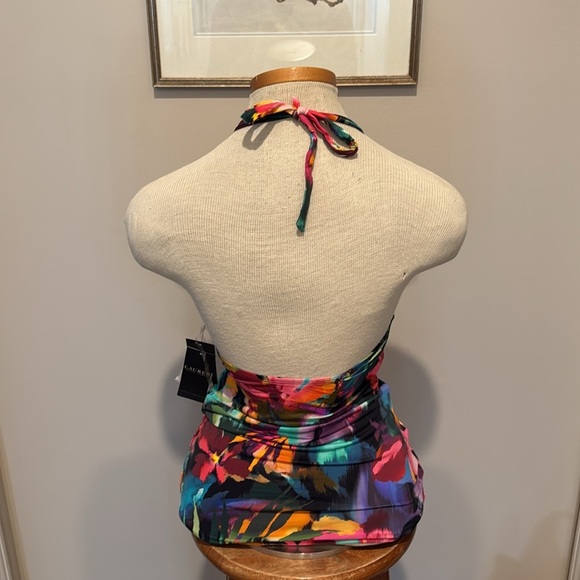 NWT!! Ralph Lauren Black Label - Halter High Neck Tankini Swim Top - Multi - 4 - Picture 5 of 8